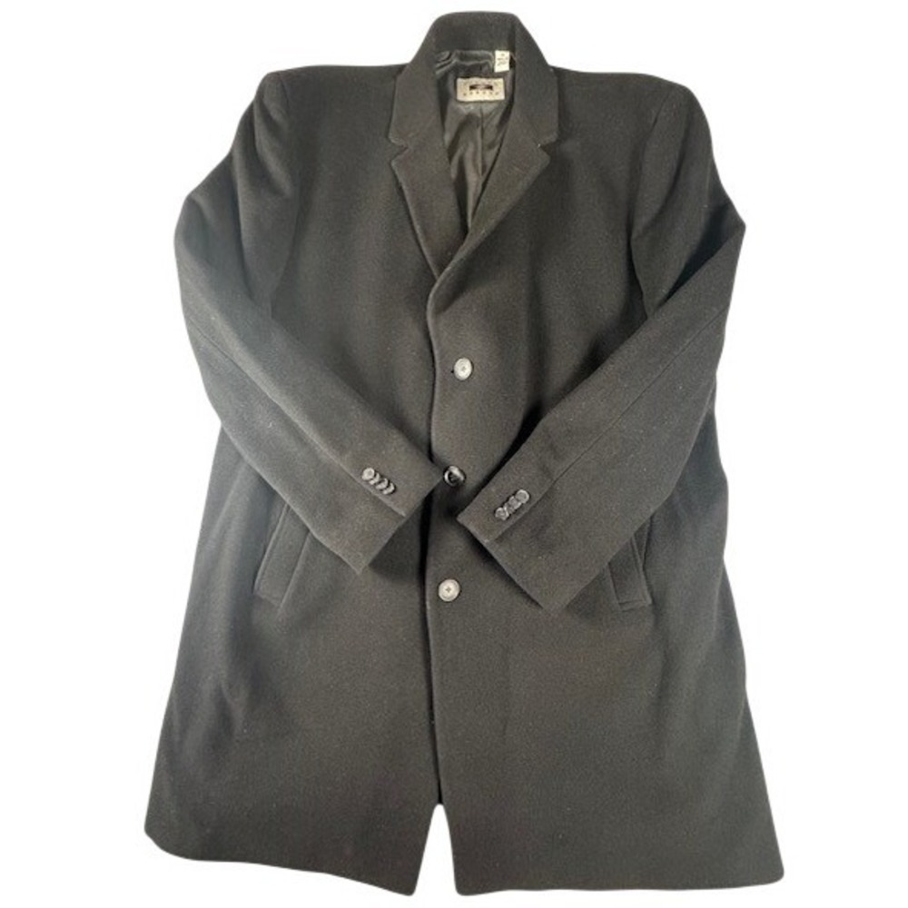 Joseph Abboud Overcoat Mens 52 Regular Black Wool Cashmere Blend 3 Button Coat